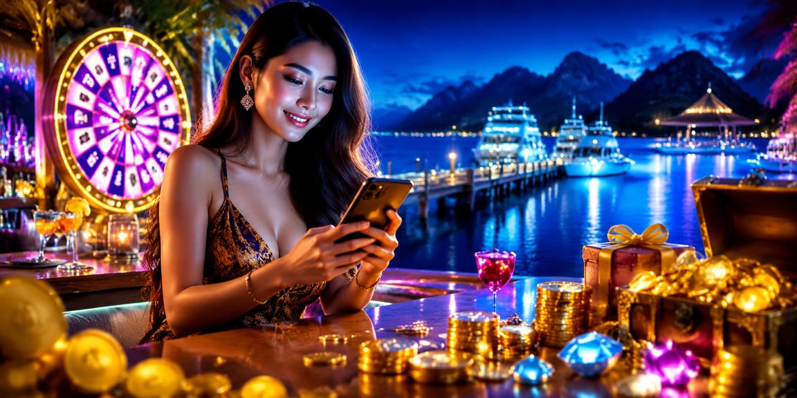 Tampilan roulette neon mewah di platform casino online