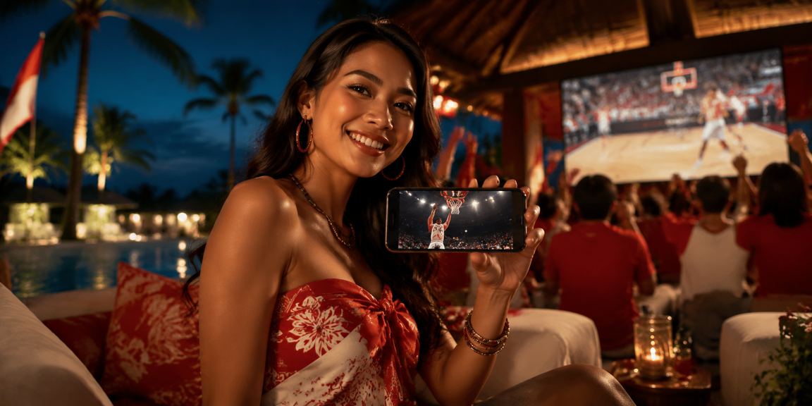 Penggemar basket merayakan kemenangan tim di festival hiburan malam hari